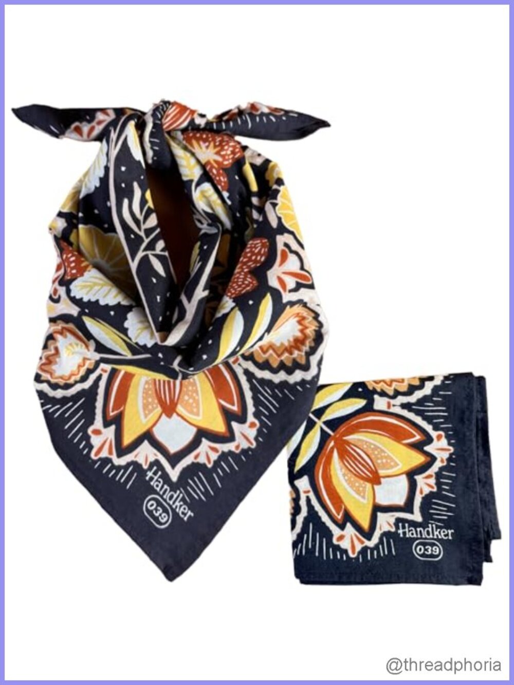 100% Cotton Floral Bandana Hair Scarf Neck Wrap 22x22 Unisex